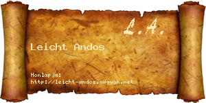 Leicht Andos névjegykártya